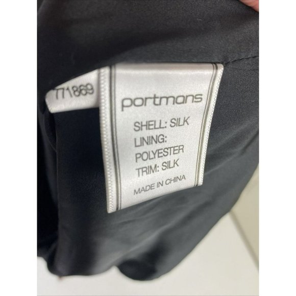 Portmans Size M Black Women's A-Line Dress 100% SILK - Picture 7 of 7